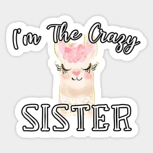 I'm The Crazy Sister - Cute Lamma Watercolor Gift Sticker